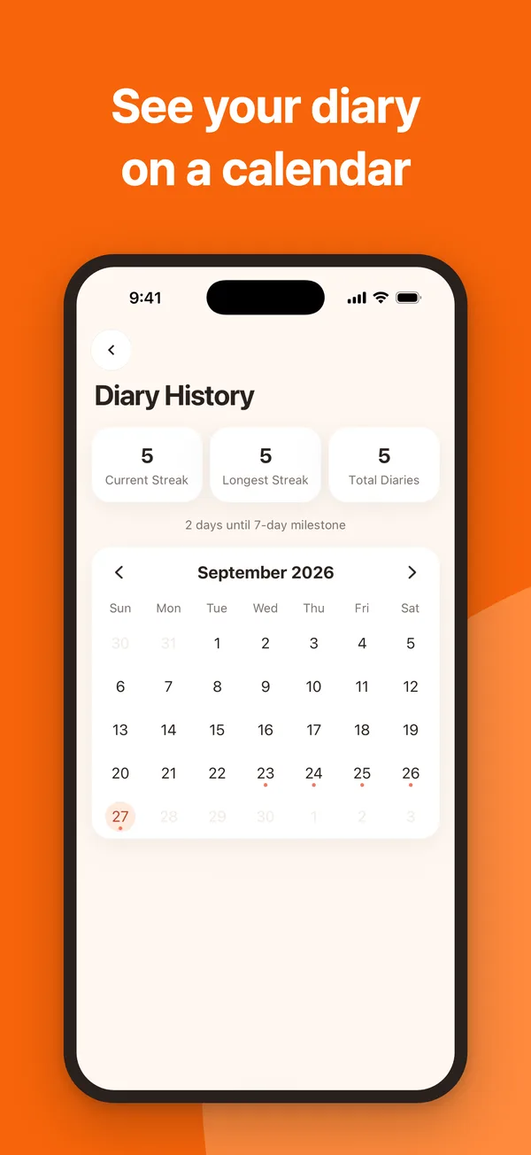 See your diary on a calendar